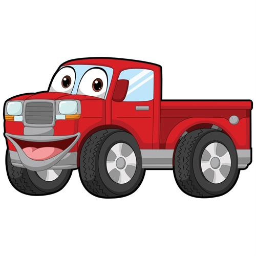 Large Jolly Red Pickup Truck Transparent Sticker | Hang or Stick | Party Decoration